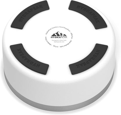 Non-Slip Stainless Steel Dog Bowl - Water and Food Dish for Small and Large Dogs, Available in 32oz and 64oz Sizes, White