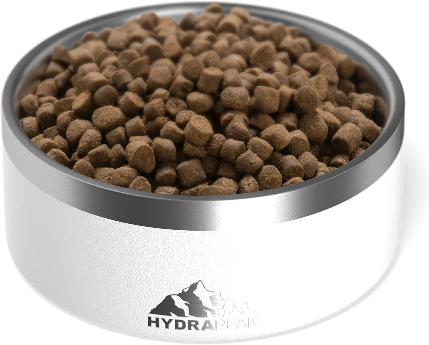 Non-Slip Stainless Steel Dog Bowl - Water and Food Dish for Small and Large Dogs, Available in 32oz and 64oz Sizes, White