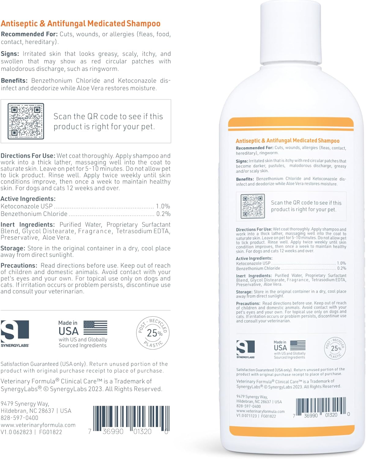 Clinical Care Medicated Antiseptic and Antifungal Shampoo for Dogs and Cats, 16 Fl Oz – Alleviates Scaly, Greasy, Red Skin – Paraben, Dye, and Soap-Free (1 Pack)